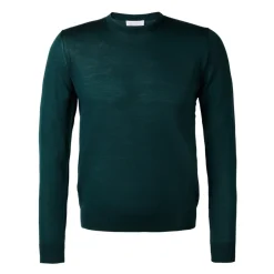 Viola Milano - Crew-Neck Merino Jumper - Forest - Handmade in Italy - Luxury Exclusive Collection - Avvenice