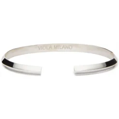 Viola Milano - Cristal Shape Sterling Silver Bangle - Handmade in Italy - Luxury Exclusive Collection - Avvenice
