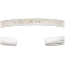 Viola Milano - Cristal Shape Sterling Silver Bangle - Handmade in Italy - Luxury Exclusive Collection - Avvenice