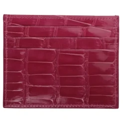 Viola Milano - Crocodile Credit Card Holder - Fuschia - Handmade in Italy - Luxury Exclusive Collection - Avvenice