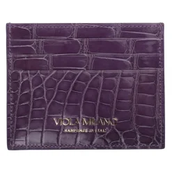 Viola Milano - Crocodile Credit Card Holder - Purple - Handmade in Italy - Luxury Exclusive Collection - Avvenice