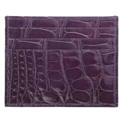 Viola Milano - Crocodile Credit Card Holder - Purple - Handmade in Italy - Luxury Exclusive Collection - Avvenice