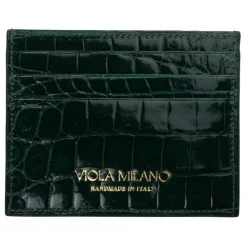 Viola Milano - Crocodile Credit Card Holder - Forest - Handmade in Italy - Luxury Exclusive Collection - Avvenice