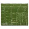 Viola Milano - Crocodile Credit Card Holder - Pistachio - Handmade in Italy - Luxury Exclusive Collection - Avvenice