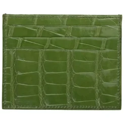 Viola Milano - Crocodile Credit Card Holder - Pistachio - Handmade in Italy - Luxury Exclusive Collection - Avvenice