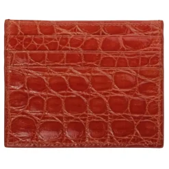 Viola Milano - Crocodile Credit Card Holder - Orange - Handmade in Italy - Luxury Exclusive Collection - Avvenice
