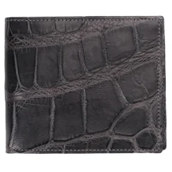 Viola Milano - Crocodile Slim Wallet - Grey - Handmade in Italy - Luxury Exclusive Collection - Avvenice