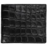 Viola Milano - Crocodile Slim Wallet - Black - Handmade in Italy - Luxury Exclusive Collection - Avvenice