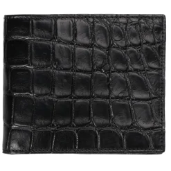 Viola Milano - Crocodile Slim Wallet - Black - Handmade in Italy - Luxury Exclusive Collection - Avvenice
