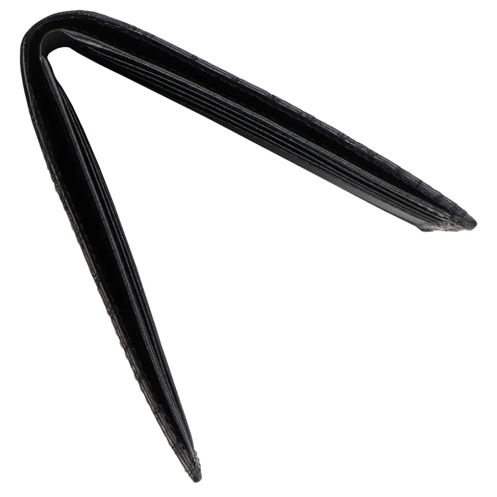 Viola Milano - Crocodile Slim Wallet - Black - Handmade in Italy - Luxury Exclusive Collection - Avvenice