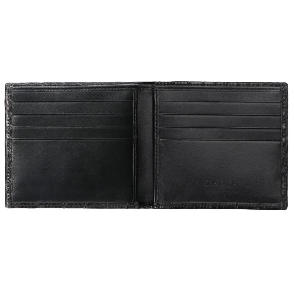 Viola Milano - Crocodile Slim Wallet - Black - Handmade in Italy - Luxury Exclusive Collection - Avvenice