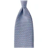 Viola Milano - Cross Floral Selftipped Italian Silk Tie - Light Blue - Handmade in Italy - Luxury Exclusive Collection - Avvenice
