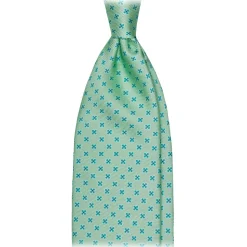 Viola Milano - Cross Floral Selftipped Silk Tie - Lime - Handmade in Italy - Luxury Exclusive Collection - Avvenice