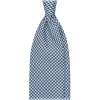 Viola Milano - Cross Pattern Selftipped Silk Tie - Navy/White - Handmade in Italy - Luxury Exclusive Collection - Avvenice