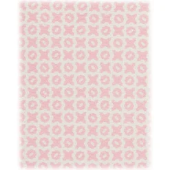 Viola Milano - Cross Pattern Handprinted Selftipped Silk Tie - Pink/White - Handmade in Italy - Luxury Exclusive Collection - Avvenice