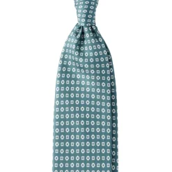 Viola Milano - Cube Pattern Selftipped Silk Tie - Mint - Made in Italy - Luxury Exclusive Collection - Avvenice