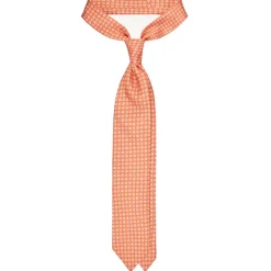 Viola Milano - Cube Pattern Selftipped Silk Tie - Orange - Handmade in Italy - Luxury Exclusive Collection - Avvenice