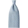 Viola Milano - Cube Pattern Selftipped Silk Tie - Ice Blue - Handmade in Italy - Luxury Exclusive Collection - Avvenice