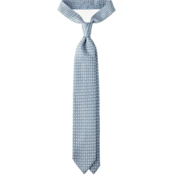 Viola Milano - Cube Pattern Selftipped Silk Tie - Ice Blue - Handmade in Italy - Luxury Exclusive Collection - Avvenice