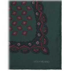 Viola Milano - Diamond Archive Printed Silk Pocket Square - Forest Mix - Handmade in Italy - Luxury Exclusive Collection - Avvenice