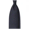 Viola Milano - Diamond Floral Handprinted Ancient Madder Silk Tie - Sea - Made in Italy - Luxury Exclusive Collection - Avvenice