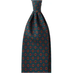 Viola Milano - Diamond Floral Handprinted Ancient Madder Silk Tie - Forest Mix - Made in Italy - Luxury Exclusive Collection - Avvenice
