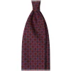 Viola Milano - Diamond Floral Handprinted Ancient Madder Silk Tie - Red - Made in Italy - Luxury Exclusive Collection - Avvenice