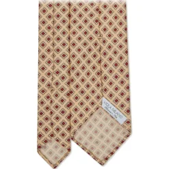 Viola Milano - Diamond Pattern 3-Fold Handprinted Selftipped Silk Tie - Yellow - Handmade in Italy - Luxury Exclusive Collection - Avvenice