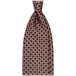 Viola Milano - Diamond Pattern Selftipped Silk Tie - Sand - Handmade in Italy - Luxury Exclusive Collection - Avvenice