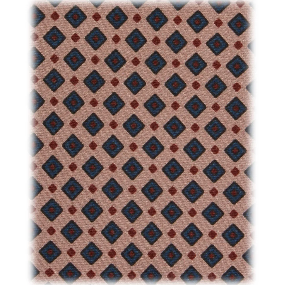 Viola Milano - Diamond Pattern Selftipped Silk Tie - Sand - Handmade in Italy - Luxury Exclusive Collection - Avvenice