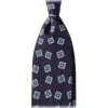 Viola Milano - Diamond Pattern Handrolled Woven Silk Tie - Navy/Sea - Handmade in Italy - Luxury Exclusive Collection - Avvenice