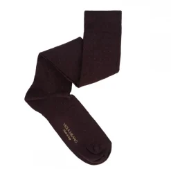 Viola Milano - Dot Over-the-Calf Cotton and Silk Socks - Brown Mix - Handmade in Italy - Luxury Exclusive Collection - Avvenice