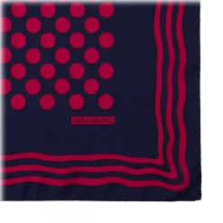 Viola Milano - Dot Wave Silk Pocket Square - Navy and Wine - Handmade in Italy - Luxury Exclusive Collection - Avvenice