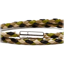 Viola Milano - Double Braided Mix-Tone Italian Leather Bracelet - Camo - Handmade in Italy - Luxury Exclusive Collection - Avvenice
