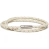 Viola Milano - Double Braided Italian Leather Bracelet - Off White - Handmade in Italy - Luxury Exclusive Collection - Avvenice