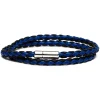 Viola Milano - Double Braided Two-Tone Italian Leather Bracelet - Black Blue - Handmade in Italy - Luxury Exclusive Collection - Avvenice