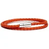 Viola Milano - Double Braided Italian Leather Bracelet - Orange - Handmade in Italy - Luxury Exclusive Collection - Avvenice