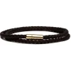 Viola Milano - Double Braided Italian Leather Bracelet Gold Clasp - Brown - Handmade in Italy - Luxury Exclusive Collection - Avvenice