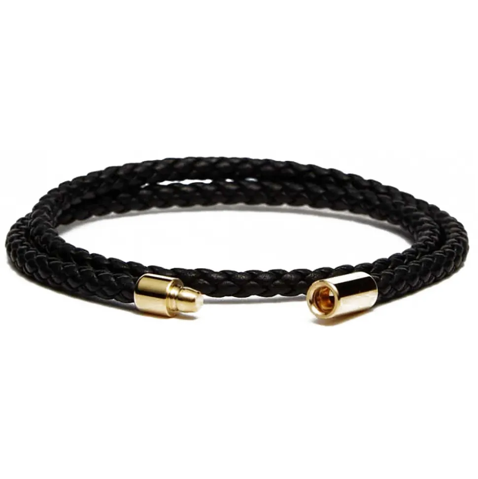 Viola Milano - Double Braided Italian Leather Bracelet Gold Clasp - Brown - Handmade in Italy - Luxury Exclusive Collection - Avvenice