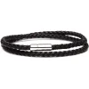 Viola Milano - Double Braided Italian Leather Bracelet - Black - Handmade in Italy - Luxury Exclusive Collection - Avvenice