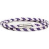Viola Milano - Double Braided Two-Tone Italian Leather Bracelet - WhitePurple - Handmade in Italy - Luxury Exclusive Collection - Avvenice