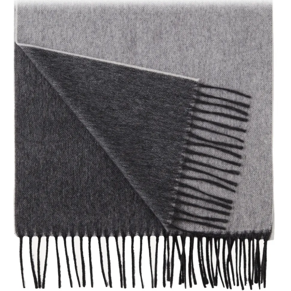 Viola Milano - Double Face 100% Zibellino Cashmere Scarf - Grey Mix - Handmade in Italy - Luxury Exclusive Collection - Avvenice