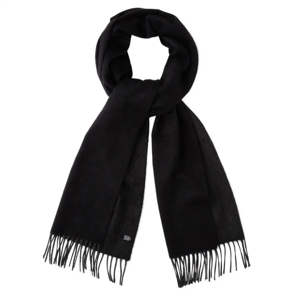 Viola Milano - Double Face Zibellino Cashmere Scarf - Dark Grey Mix - Handmade in Italy - Luxury Exclusive Collection - Avvenice
