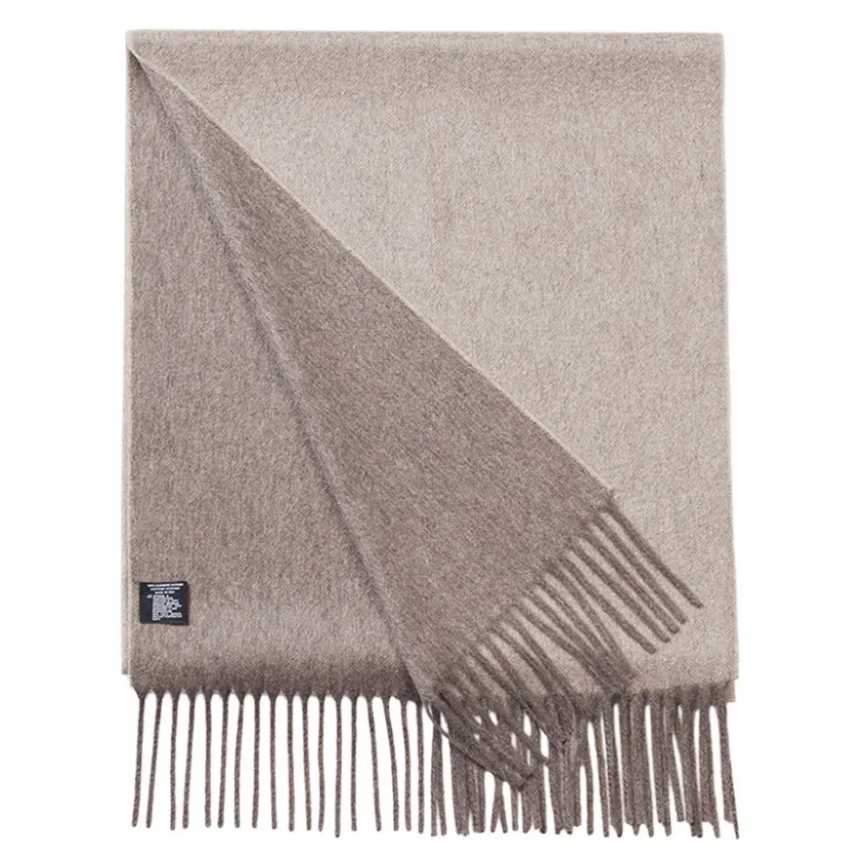 Viola Milano - Double Face Zibellino Cashmere Scarf - Sand and Taupe - Handmade in Italy - Luxury Exclusive Collection - Avvenice