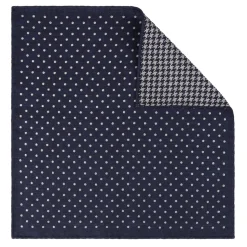 Viola Milano - Double Face Printed 100% Cashmere Pocket Square - Navy Mix - Handmade in Italy - Luxury Exclusive Collection - Avvenice