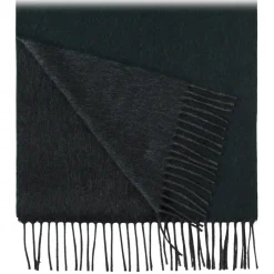 Viola Milano - Double Face 100% Zibellino Cashmere Scarf - Forest/Grey - Handmade in Italy - Luxury Exclusive Collection - Avvenice