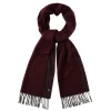 Viola Milano - Double Face Zibellino Cashmere Scarf - Burgundy and Grey - Handmade in Italy - Luxury Exclusive Collection - Avvenice