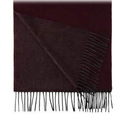 Viola Milano - Double Face Zibellino Cashmere Scarf - Burgundy and Grey - Handmade in Italy - Luxury Exclusive Collection - Avvenice