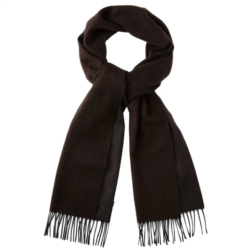 Viola Milano - Double Face Zibellino Cashmere Scarf - Brown and Grey - Handmade in Italy - Luxury Exclusive Collection - Avvenice