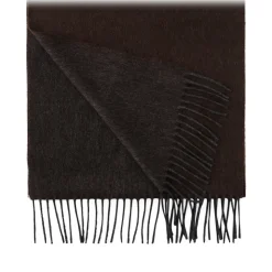 Viola Milano - Double Face Zibellino Cashmere Scarf - Brown and Grey - Handmade in Italy - Luxury Exclusive Collection - Avvenice